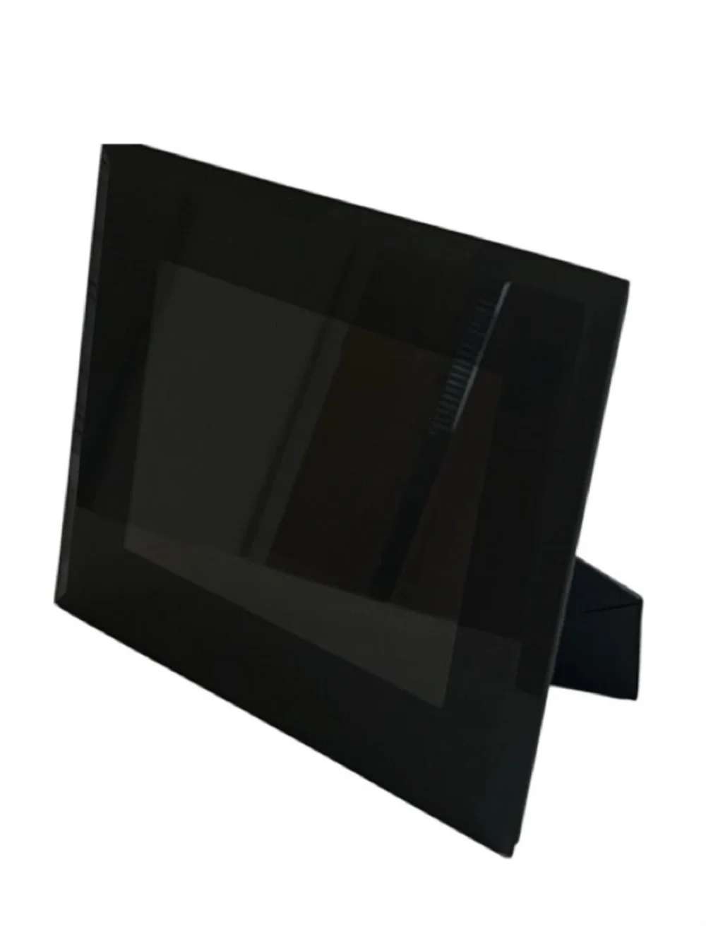 Onyx Gray Black Charcoal Glass Reflective Rectangle Picture Frame Home Decor